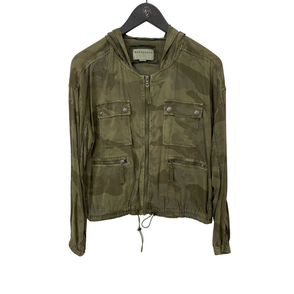 Anthropologie Marrakech Camo Hoodie Jacket Size Small Green Military Outdoor